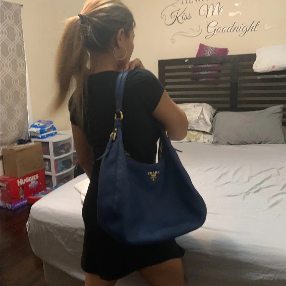 prada hobo leather